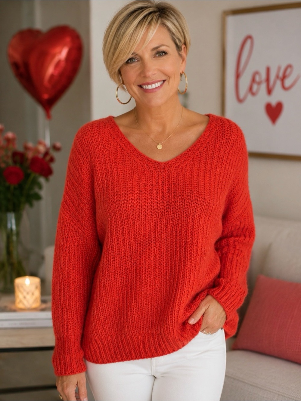 NWT Dreamers Red Soft Boutique Sweater for Valentine’s Day